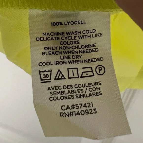 LOFT Sleeveless Vneck Top Blouse Bright Neon Yellow Small - Picture 7 of 8